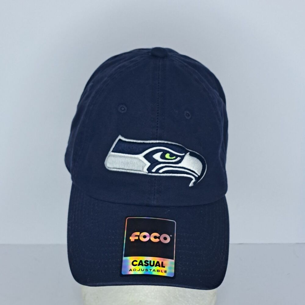 FOCO Seattle Seahawks NFL Adjustable Primary Logo Casual Cap Hat Blue Unisex